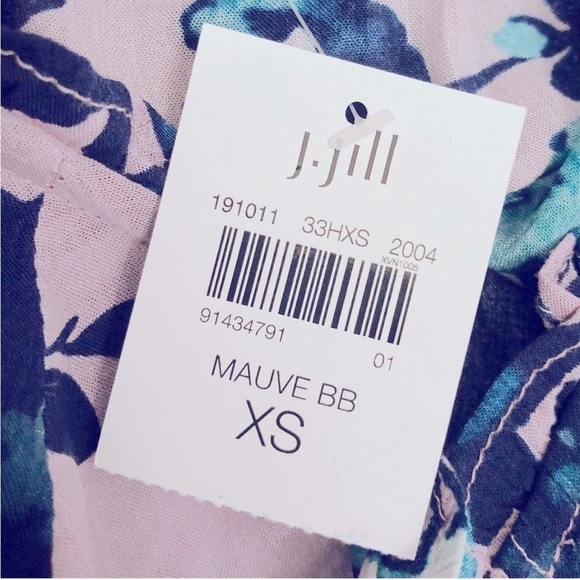 J. Jill Floral Pink and Blue Women's Top New with Tags - Picture 5 of 6